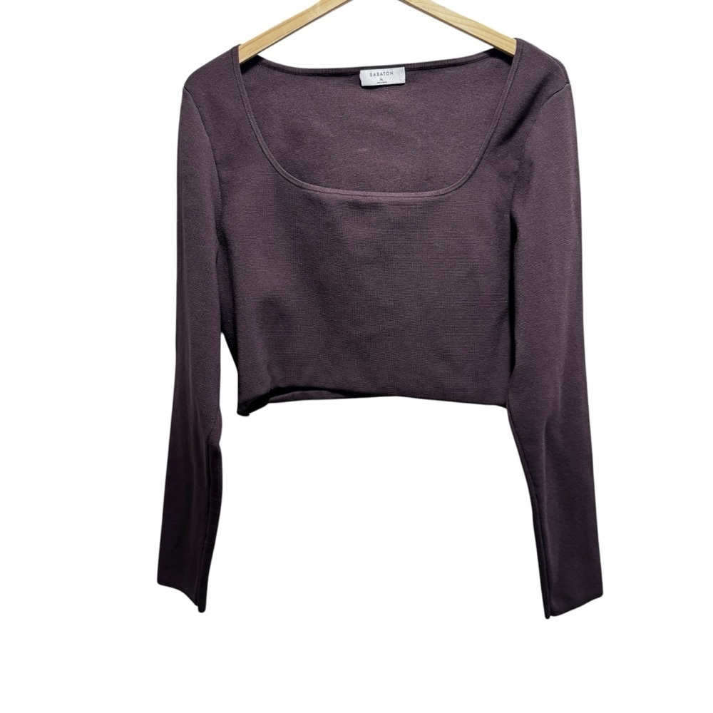 Aritzia Babaton Sculpt Knit Prominence Brown Longsleeve Size XL - Picture 4 of 11